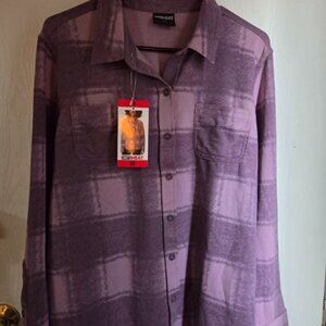 New women 32 Degrees heat long Sleeve Cozy Knit Fleece Button